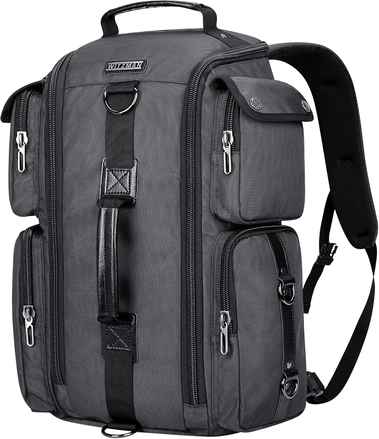 WITZMAN Travel Backpack for Men Carry On Backpack Duffel Bag Large Capacity Laptop Backpack 17 Inch (6695 Silvery Grey)