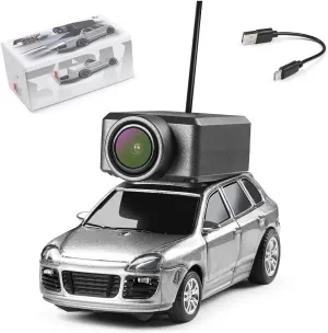 WL Mini RC Car with HD FPV Camera, 1/64 Remote Control Car FPV RC Drift Cars with LED Ambient Lights & Interactive Controls & 3-Speed Modes Gift for Adult (Grey)