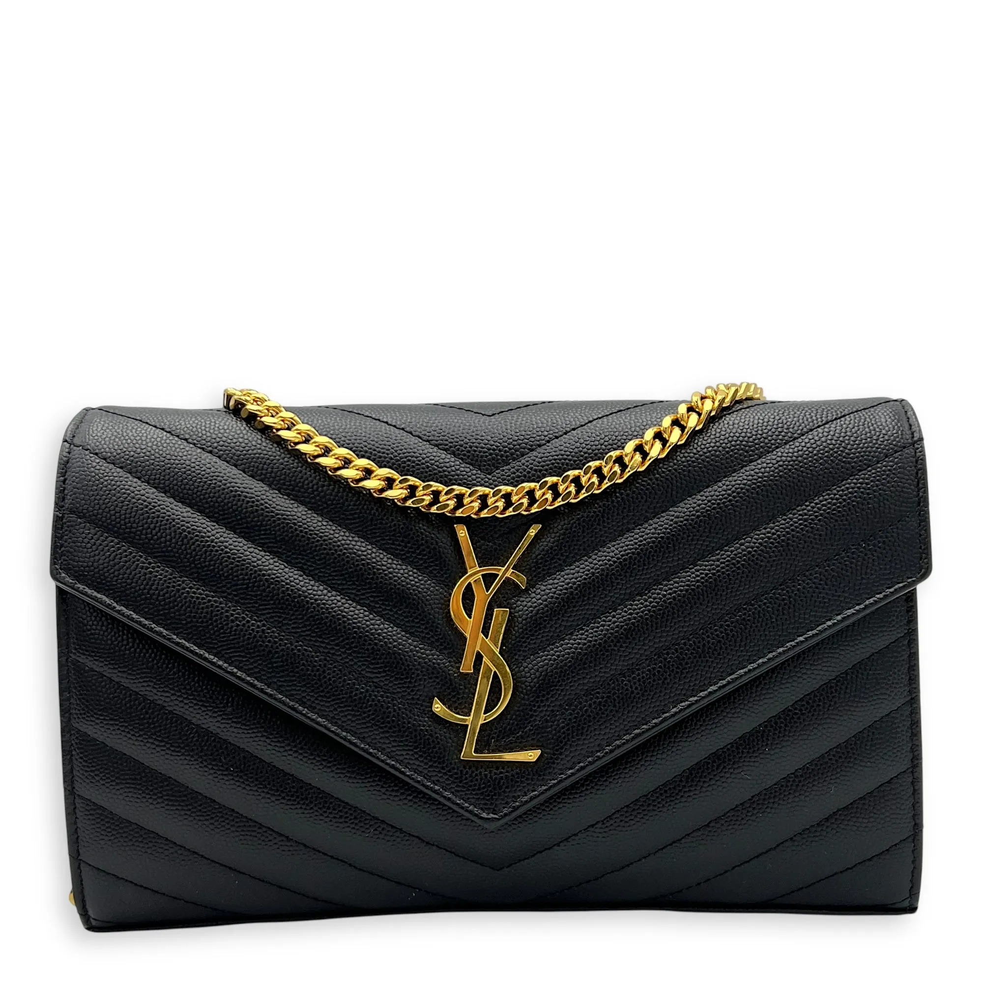 Woc Crossbody Bag Medium Black in Calfskin, Gold hardware