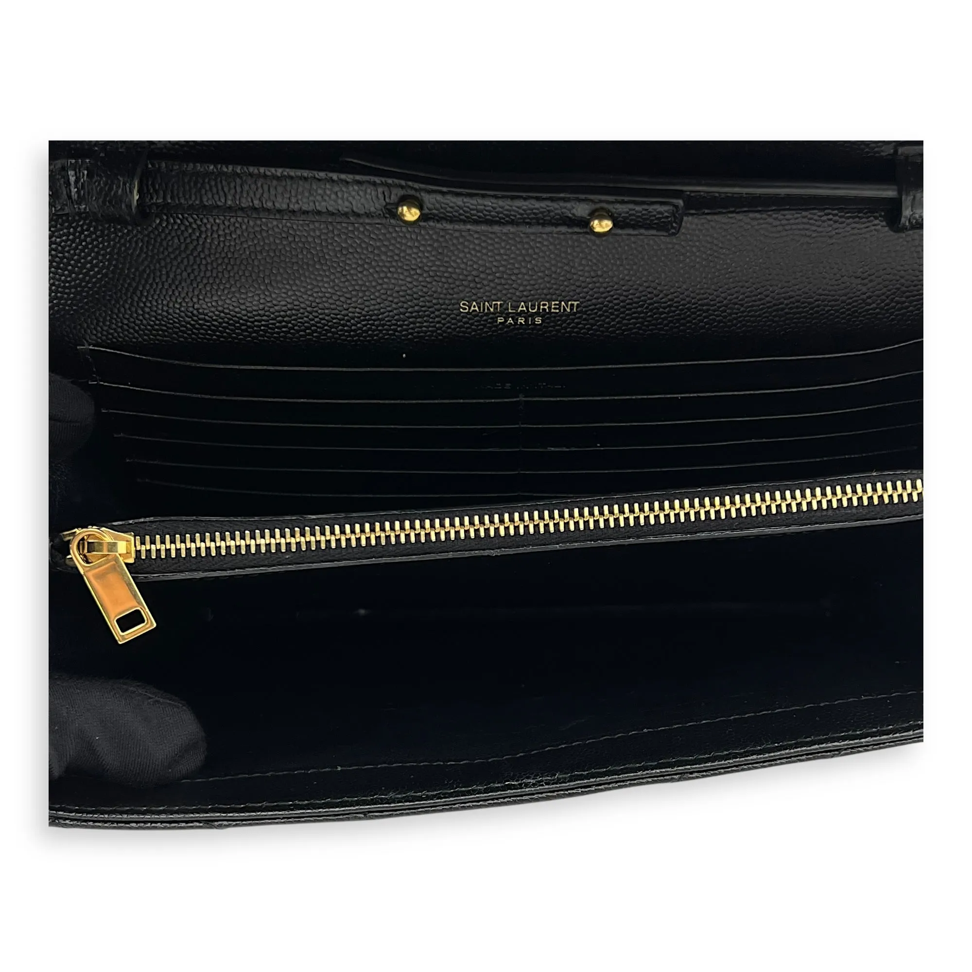 Woc Crossbody Bag Medium Black in Calfskin, Gold hardware