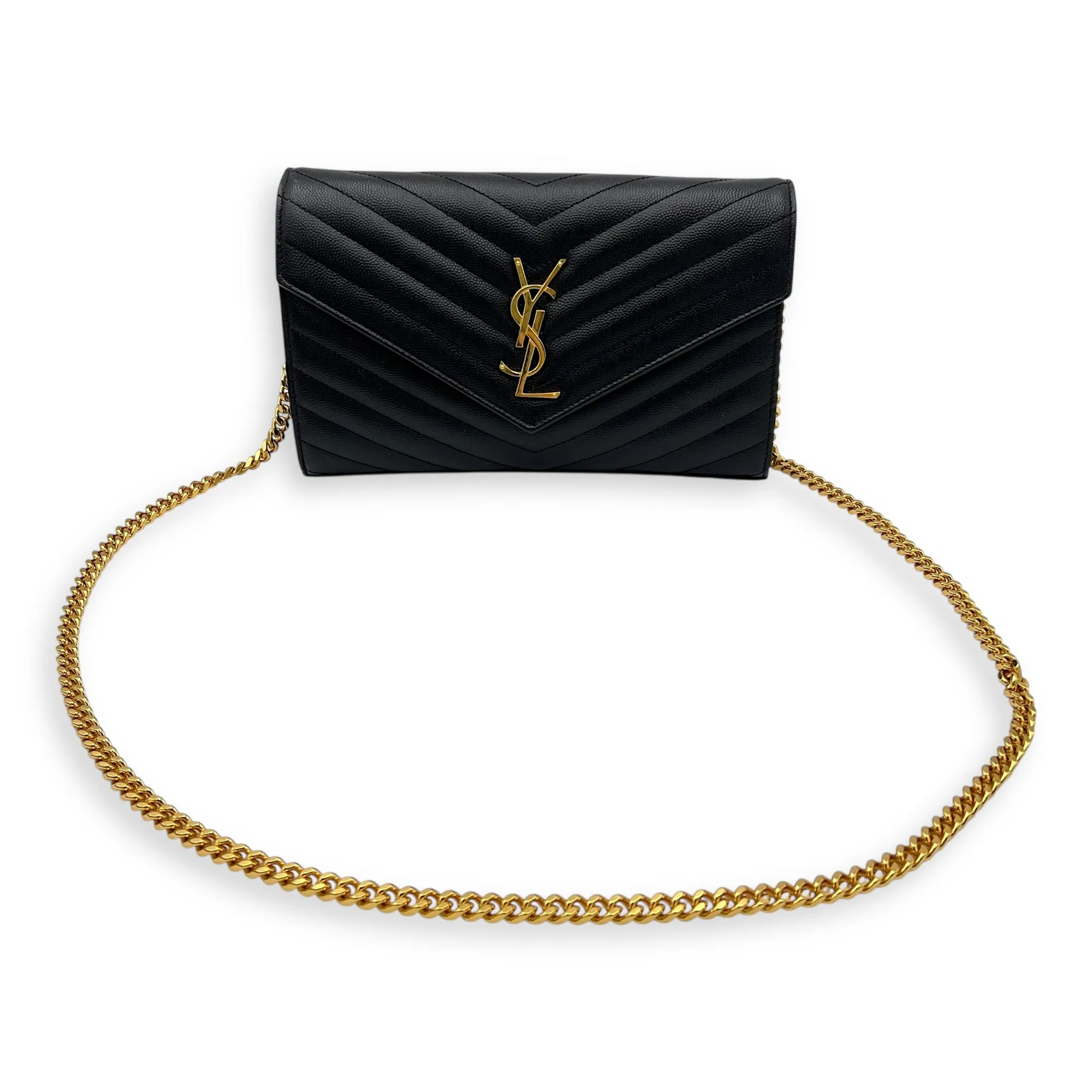 Woc Crossbody Bag Medium Black in Calfskin, Gold hardware