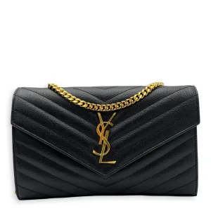 Woc Crossbody Bag Medium Black in Calfskin, Gold hardware