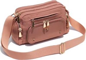 Women Fashion Tote Crossbody Handbags for Women Multi Pockets Shoulder Bag Nylon Travel Purse