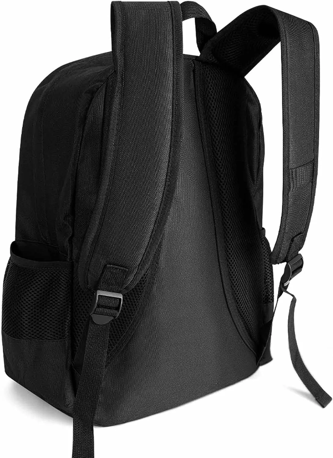Women Men Polyester Wild Wolf Head Art Casual Daypack Large Capacity Bookbag With Side Pockets for Sports Picnic Walking Cycling