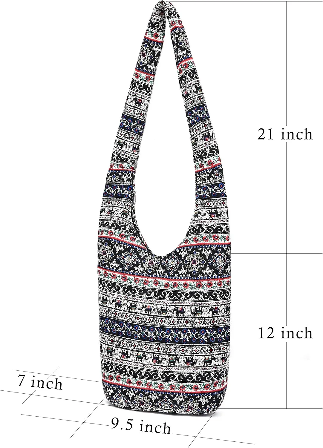 Women Shoulder Handbags Fashion canvas Hippie Crossbody Bags Bohemian Animal Prints Hobo Bags