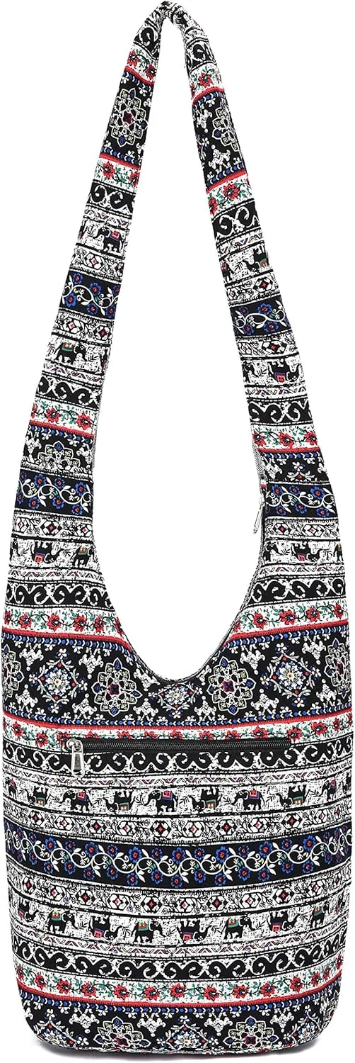 Women Shoulder Handbags Fashion canvas Hippie Crossbody Bags Bohemian Animal Prints Hobo Bags