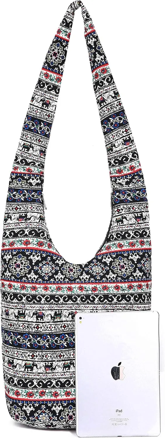 Women Shoulder Handbags Fashion canvas Hippie Crossbody Bags Bohemian Animal Prints Hobo Bags