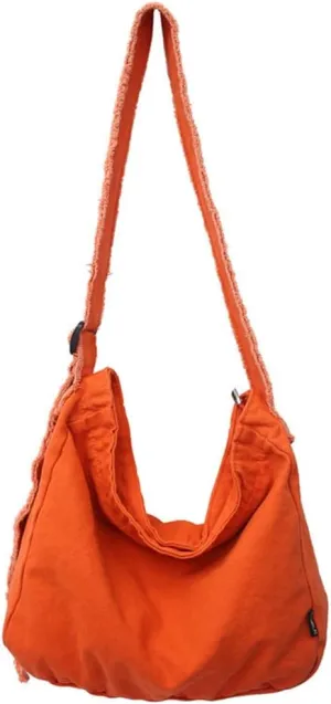 Women's Canvas Bag Crossbody Bag Casual Hobo Bag Large Shoulder Bag Shopping Bag Unisex