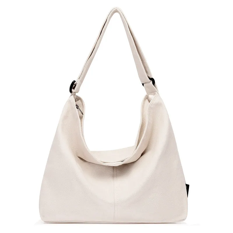 Women's Canvas White Cotton Cloth Fashionable Large Crossbody Bags