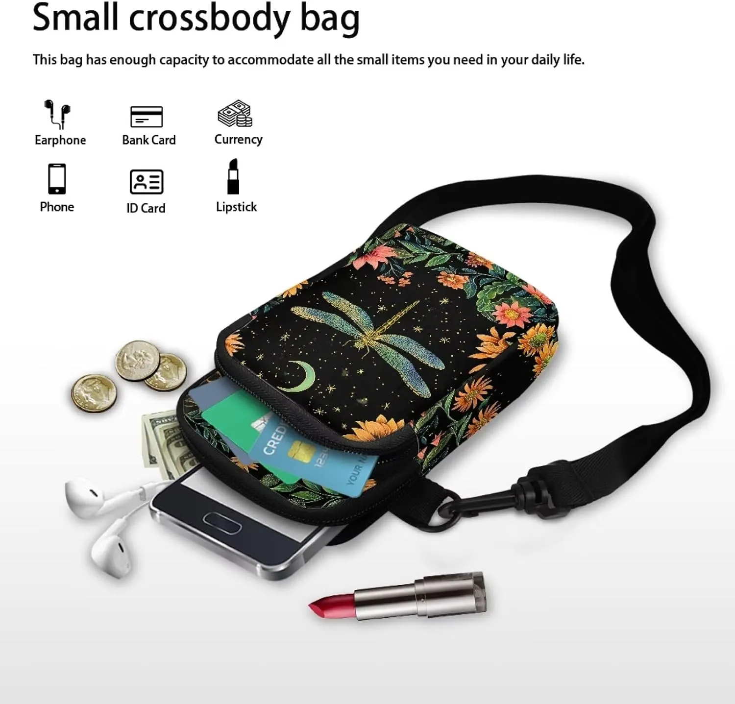 Women's Double Layer Shoulder Bag with Adjustable Strap Multi Zipper Pocket Crossbody Purse Satchel Clutch Handbag