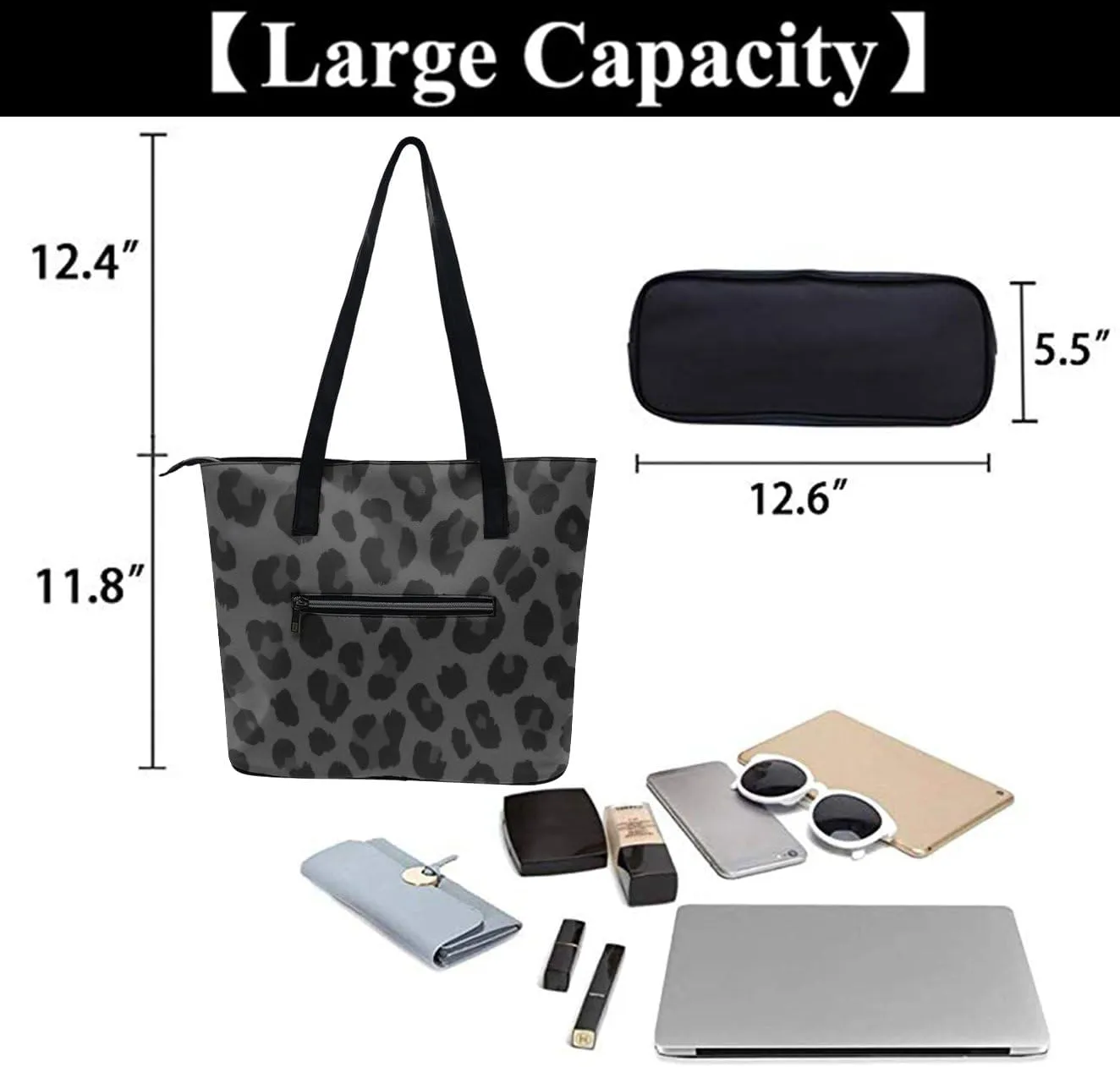 Women's Fashion Tote Bag, Large Capacity Lightweight Handbag, Shopping Bags with Compartment