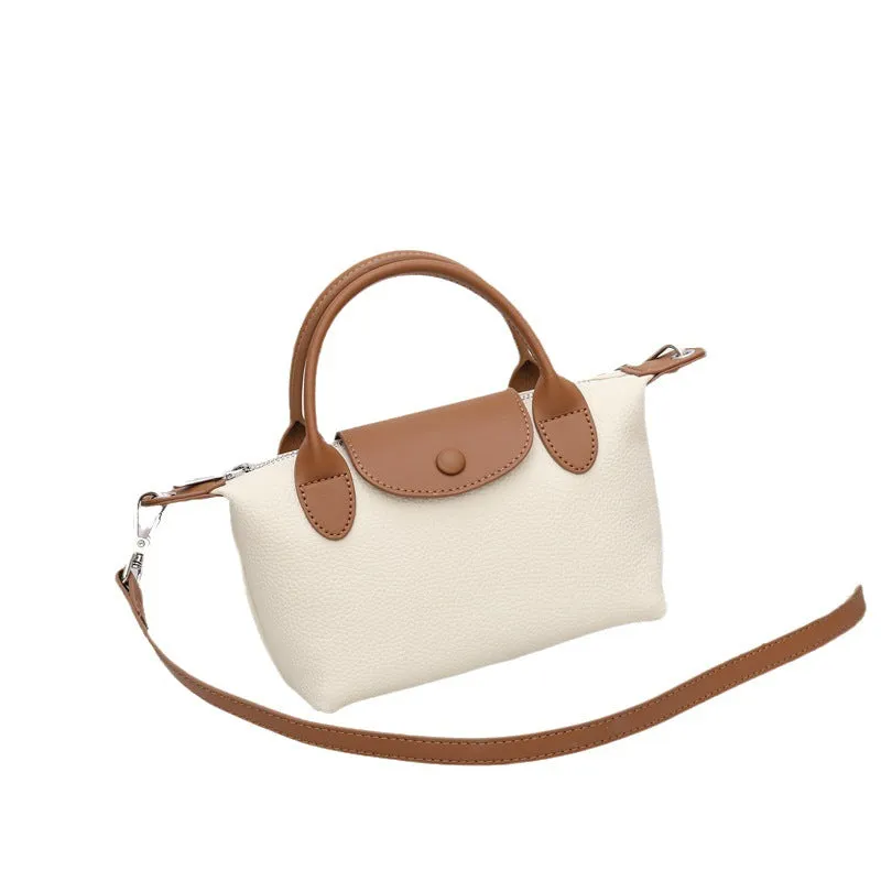Women's First Layer Cowhide Leather Fashion Genuine Dumpling Crossbody Bags