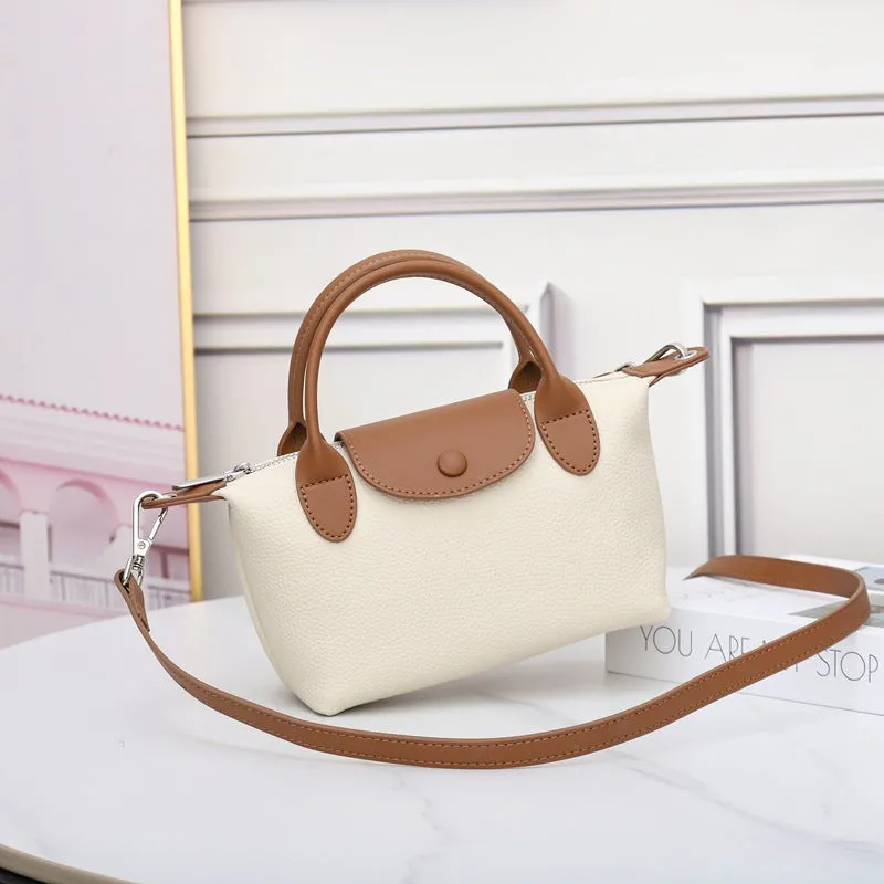 Women's First Layer Cowhide Leather Fashion Genuine Dumpling Crossbody Bags