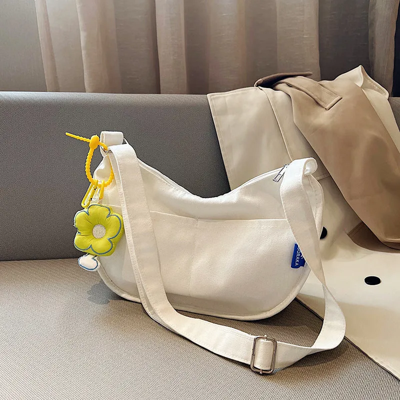 Women's Large Capacity Canvas Dumpling Style Fashion Crossbody Bags