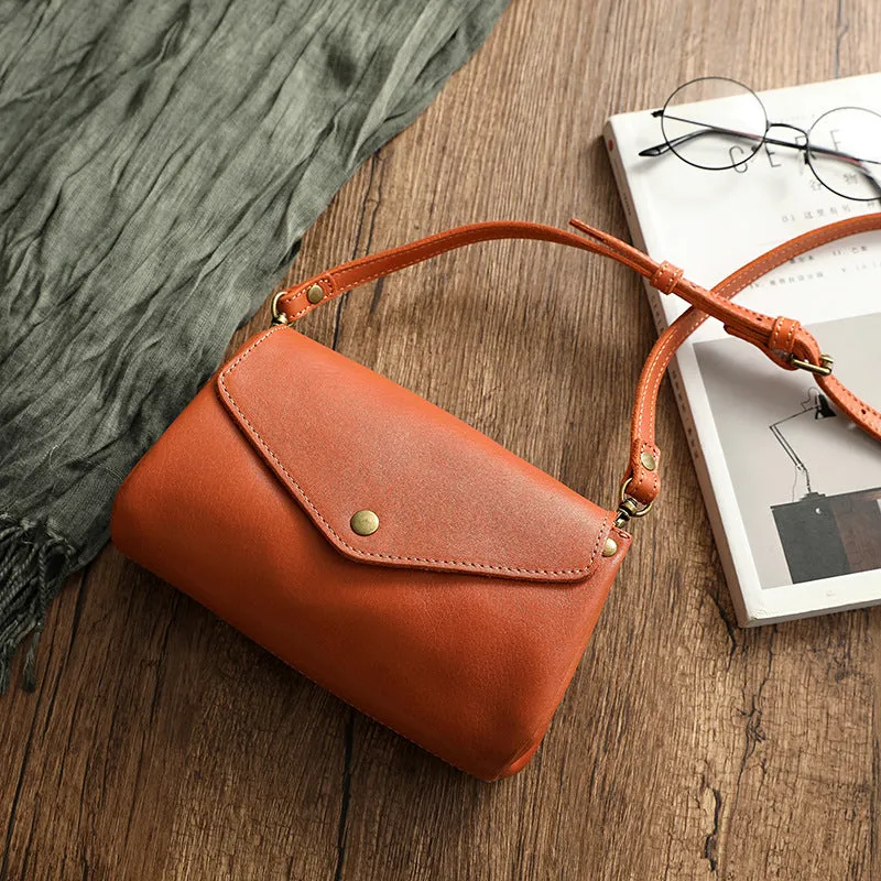 Women's Layer Cowhide Handmade Dye Penetration Waxing Leather Crossbody Bags