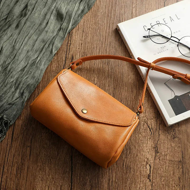 Women's Layer Cowhide Handmade Dye Penetration Waxing Leather Crossbody Bags