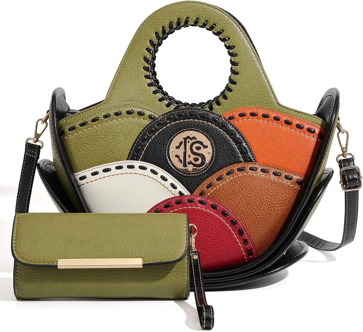 Women's Multicolor Handbag Set, woven leather handbag for women Large Capacity Multi-layer 2025 new in crossbody bags