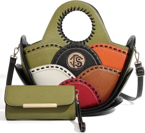Women's Multicolor Handbag Set, woven leather handbag for women Large Capacity Multi-layer 2025 new in crossbody bags