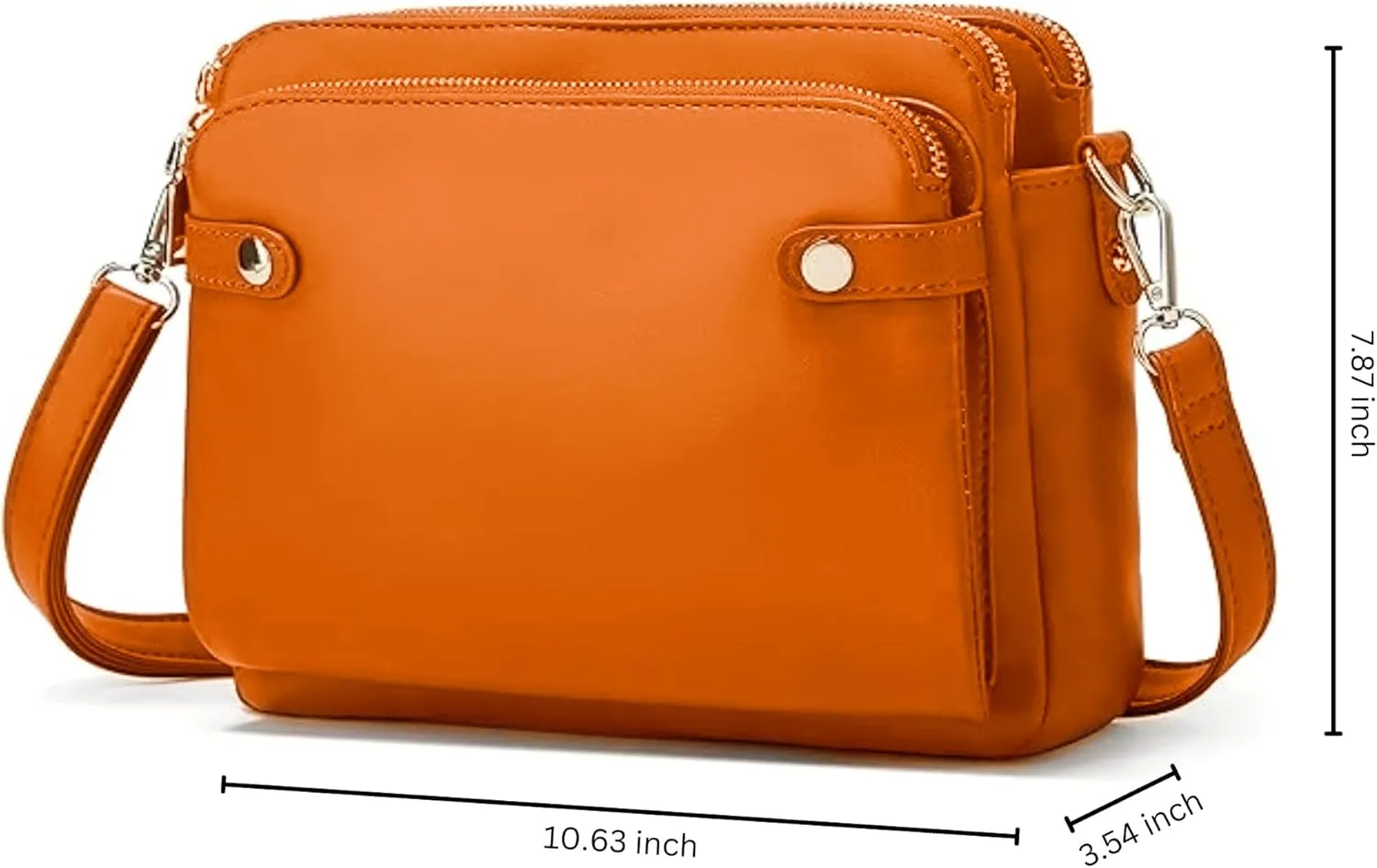 Women's PU Leather Three-Layer Crossbody Shoulder Bag - Stylish, Durable, Multi-Compartment Handbag for Everyday Use