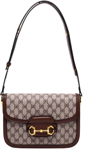 Women's Small Crossbody Bags with Golden Buckle Artificial Leather Purse Handbag in Fashionable Design