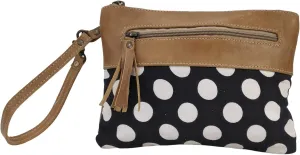 Womens Vintage Style Upcycled Spunky Pouch Wristlet Bag