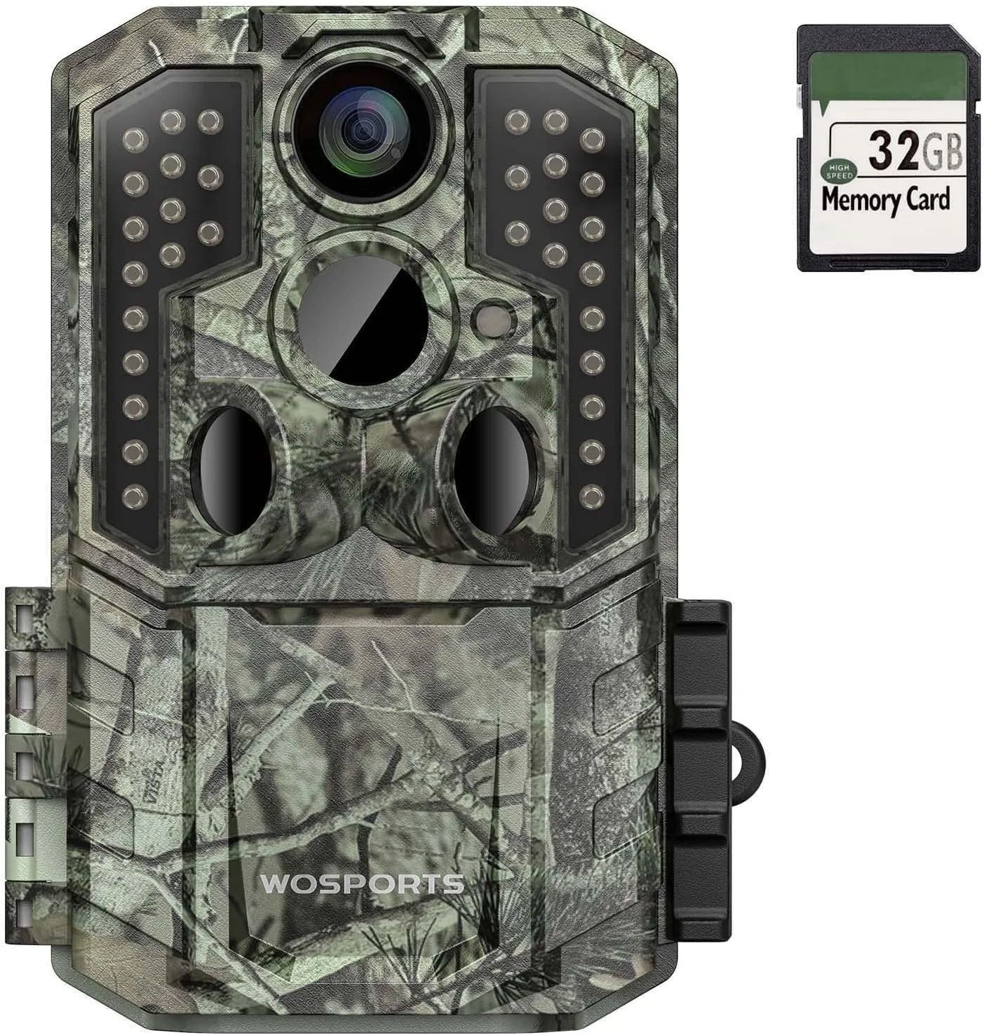 WOSPORTS Trail Camera,30MP 1920P Game Hunting Camera with Night Vision IP66 Waterproof 2.0''LCD 120°Wide Camera Lens for Outdoor Scouting Wildlife Monitoring Home Security