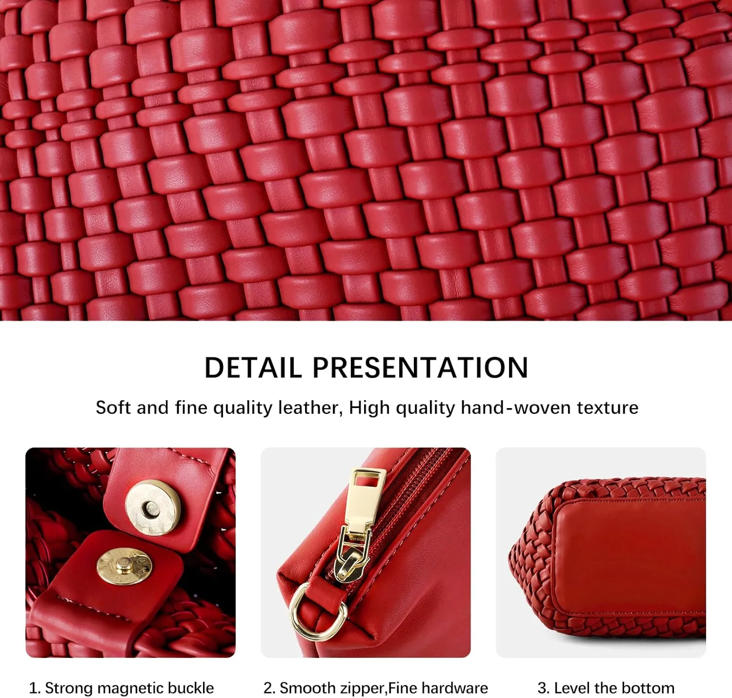 Woven Bag for Women Vegan Leather Tote Bag Travel Handbag and Purse Retro Handmade Trending Hobo Bag