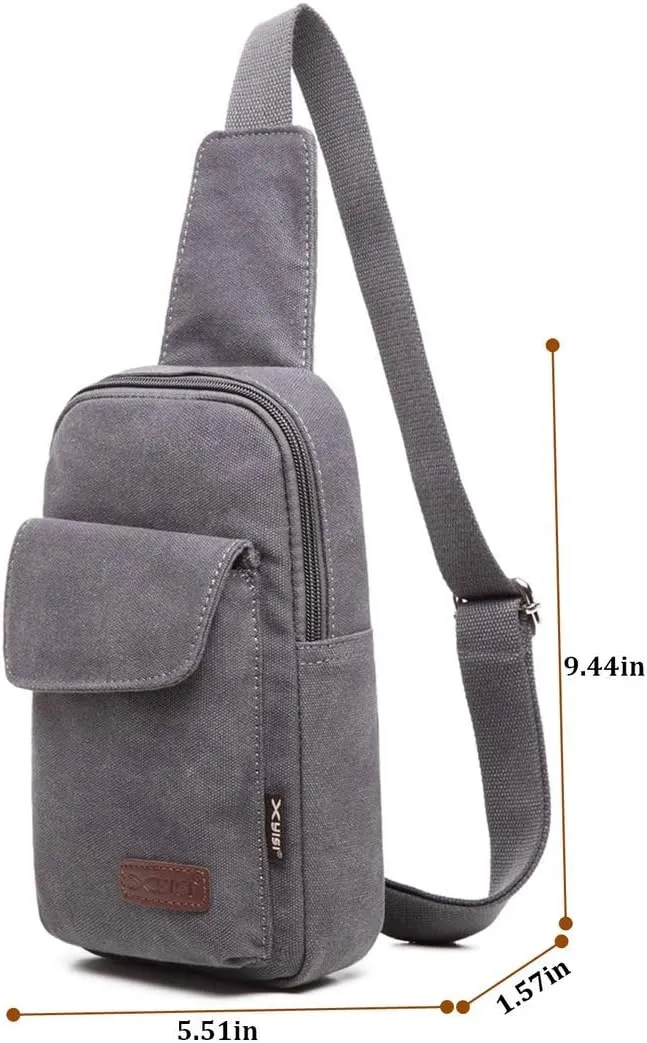Wxnow Canvas Sling Bag Crossbody Backpack for Women & Men Chest Bag