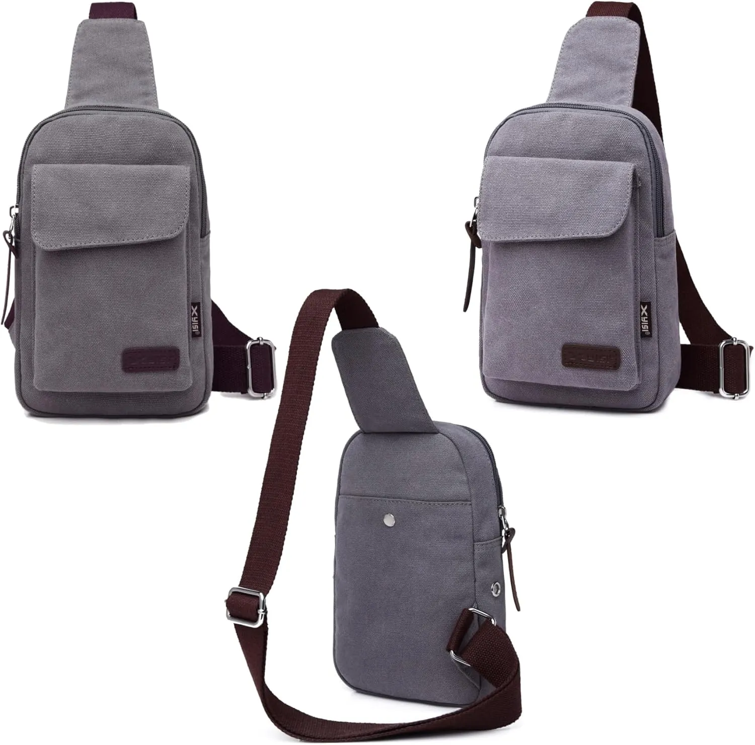Wxnow Canvas Sling Bag Crossbody Backpack for Women & Men Chest Bag
