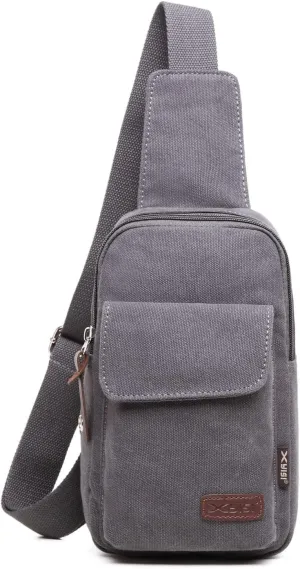 Wxnow Canvas Sling Bag Crossbody Backpack for Women & Men Chest Bag