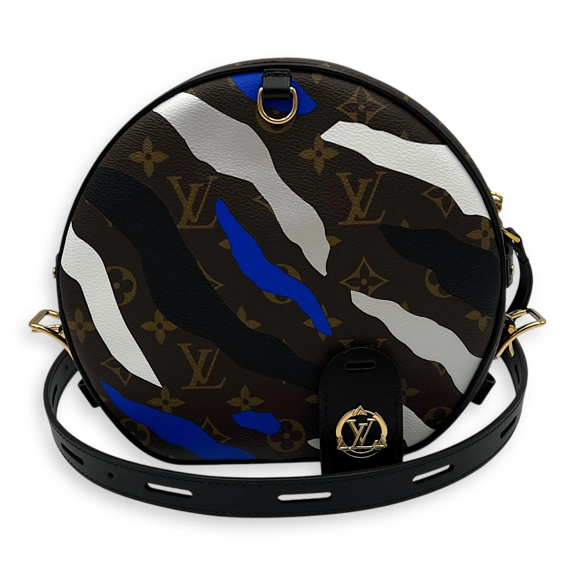 X LOL Boite Chapeau Souple MM Brown Crossbody Bag in Monogram Coated Canvas, Gold hardware