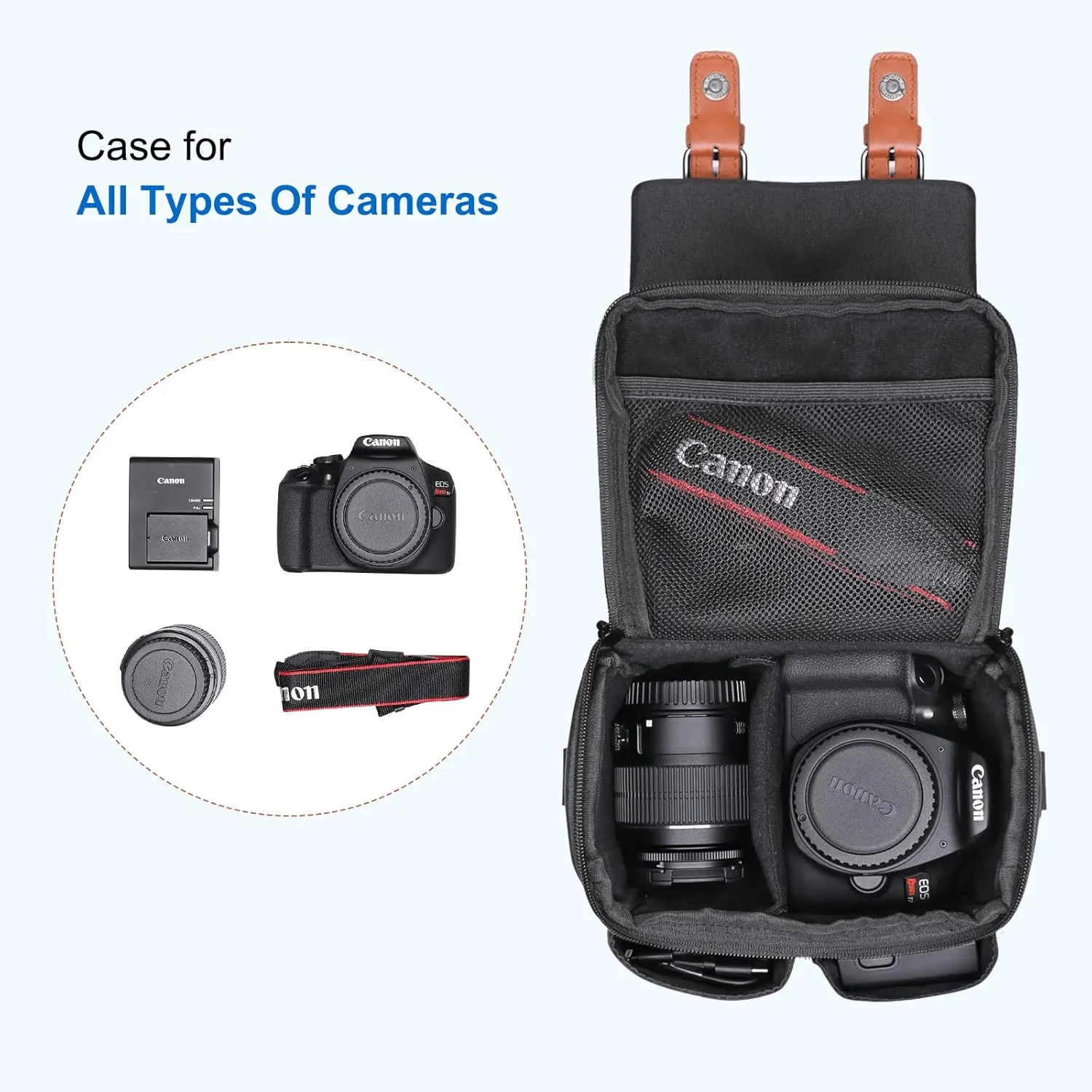 XANAD DSLR Camera Bag,SLR/Mirrorless Case for Sony/Canon/Nikon/Samsung/Olympus/Pentax/Panasonic,Fit Sony Alpha7R V / 7 IV/Alpha a6000 / a7 III ILCE7M3/B Mirrorless Interchangeable Lens Camera