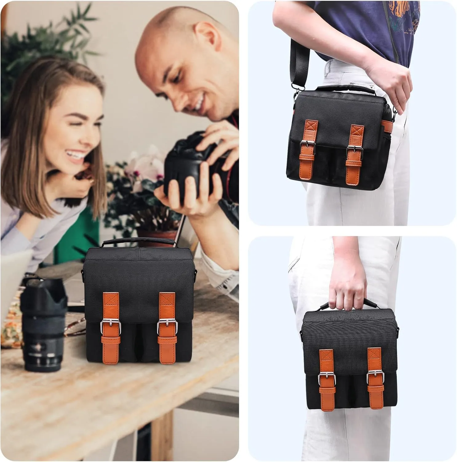 XANAD DSLR Camera Bag,SLR/Mirrorless Case for Sony/Canon/Nikon/Samsung/Olympus/Pentax/Panasonic,Fit Sony Alpha7R V / 7 IV/Alpha a6000 / a7 III ILCE7M3/B Mirrorless Interchangeable Lens Camera