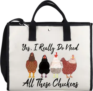 XYANFA Chicken Makeup Bag Chicken Lover Gift Chicken Owner Gift Cosmetic Bag Pencil Bag Canvas Bag