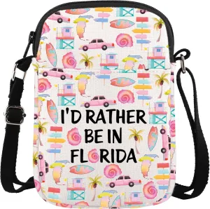 XYANFA Florida Crossbody Bag Florida Travel Trip Vacation Souvenirs Gift Florida Lover Purse Travel Bag Sling Shoulder Bag