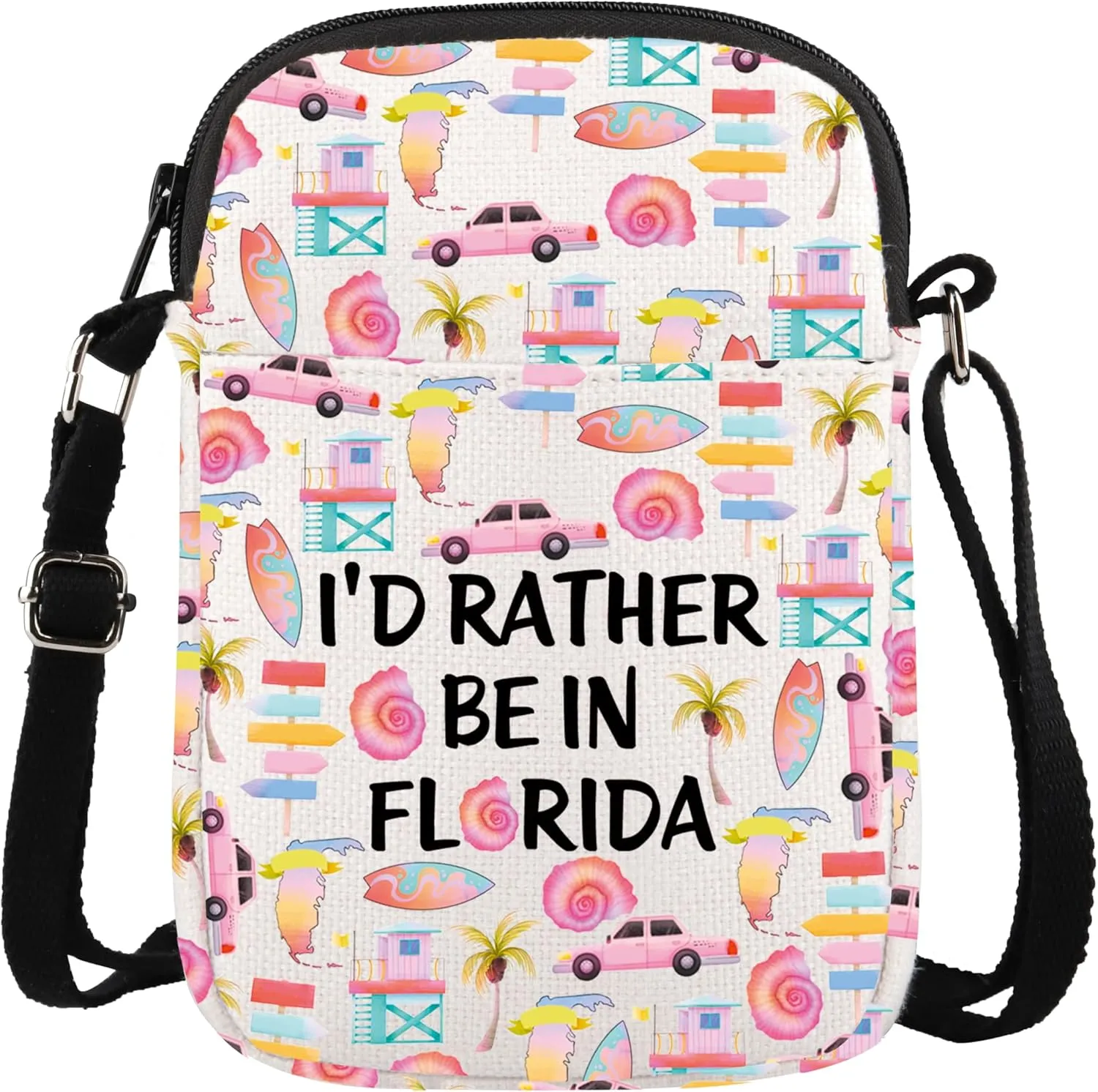 XYANFA Florida Crossbody Bag Florida Travel Trip Vacation Souvenirs Gift Florida Lover Purse Travel Bag Sling Shoulder Bag
