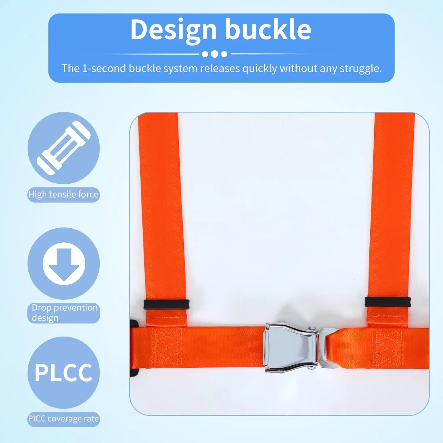 Yakitoko Universal 4 point Safety Harness Set 2inch Fits Go Kart,UTV,ATV,Racing Orange (FJKORANGE)