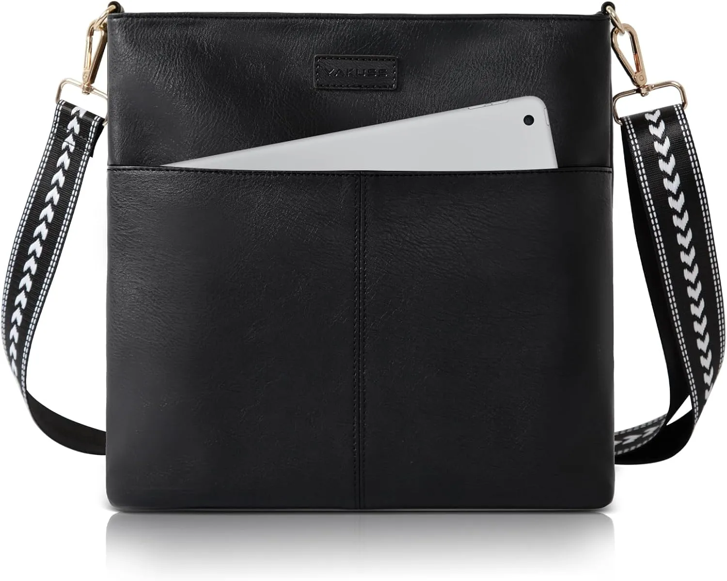 YaKuss Crossbody Bags for Women Casual Crossbody Travel Purses with iPad Pocket Fashionable PU Shoulder Handbags