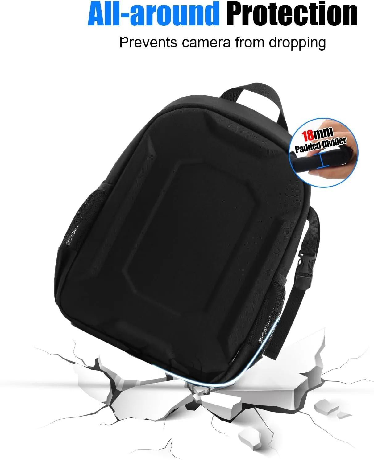 YaKuss Hardshell Camera Backpack, Shockproof Camera Bag With Tripod Strap, for 14" Laptop, Camera Backpacks for Photographers,Compatible with Canon Nikon Sony SLR DSLR Mirrorless Camera, Medium, Black