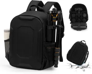 YaKuss Hardshell Camera Backpack, Shockproof Camera Bag With Tripod Strap, for 14" Laptop, Camera Backpacks for Photographers,Compatible with Canon Nikon Sony SLR DSLR Mirrorless Camera, Medium, Black