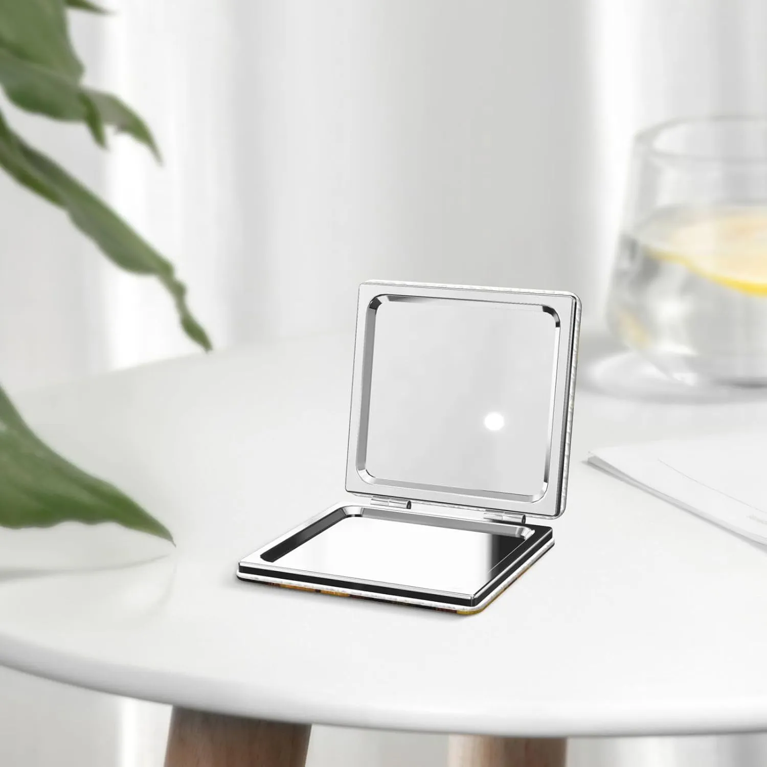 Yellow Sunflowers Portable Pocket Cosmetic Mirror-Compact and Light, It is A Necessary Thing to Go Out for Beauty and Makeup