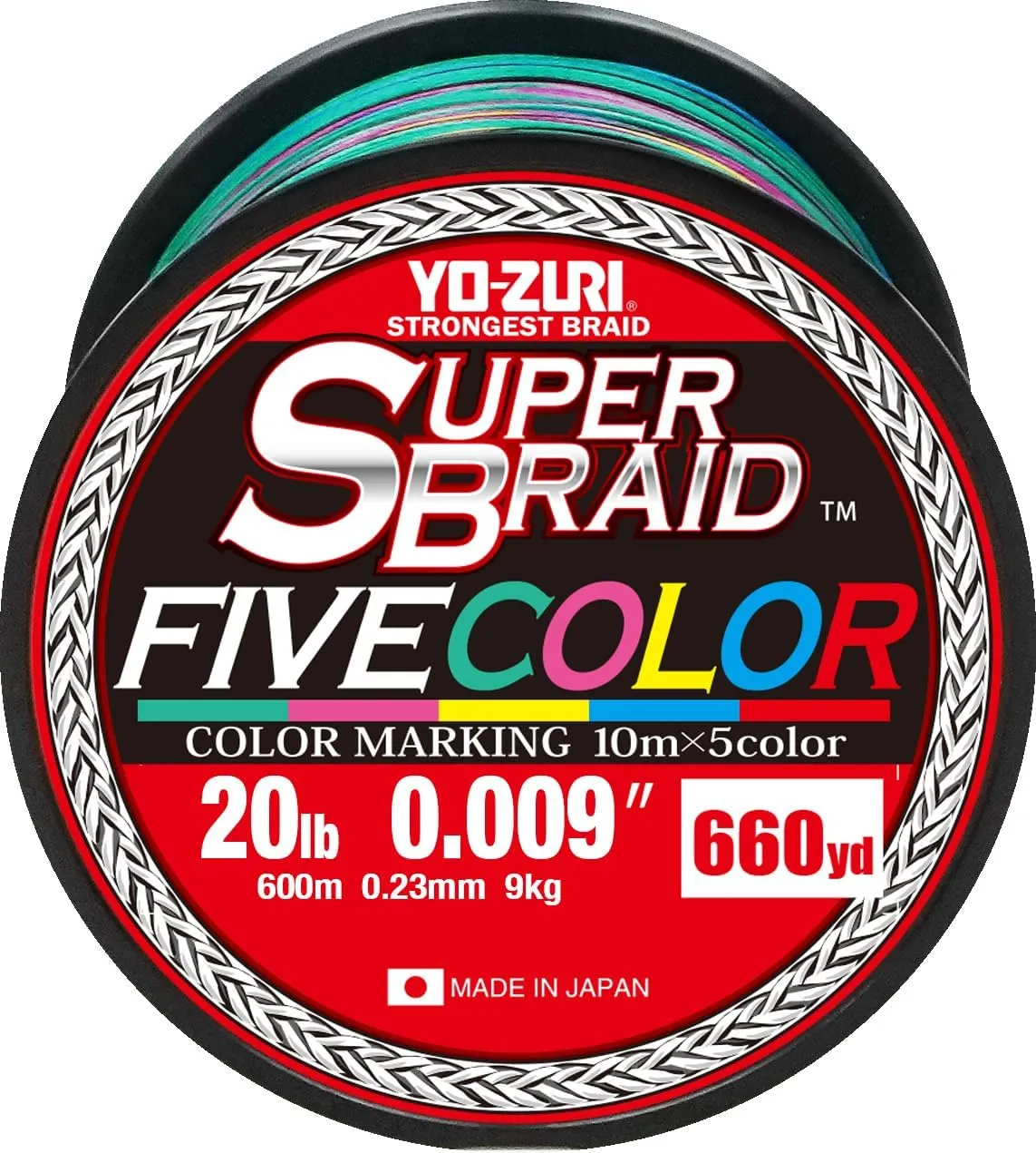Yo-Zuri Superbraid 660 yd Floating Braid, 5-Color, 20 lb