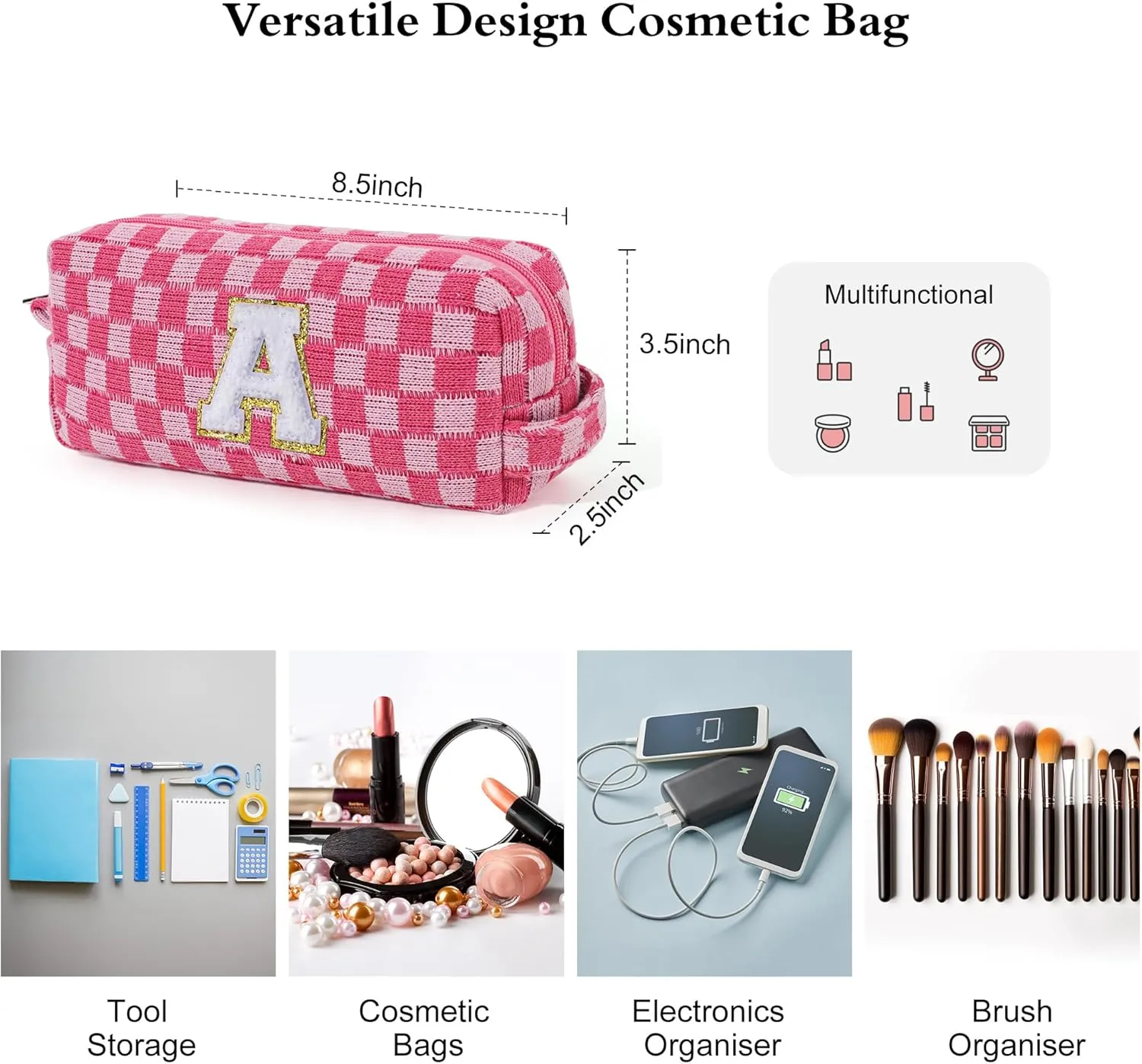 YOOLIFE Bridesmaid Gifts - Maid of Honor Gifts, Bridesmaid Proposal Gifts Wedding Day, Bridal Shower Gifts, Bride To Be Gifts, Bachelorette Party Gift for Bride, Initial Makeup Bags for Women Black J