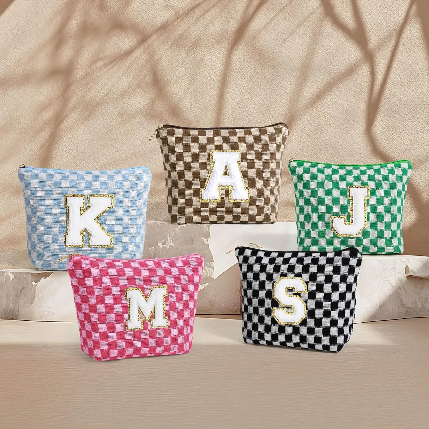 YOOLIFE Bridesmaid Gifts - Maid of Honor Gifts, Bridesmaid Proposal Gifts Wedding Day, Bridal Shower Gifts, Bride To Be Gifts, Bachelorette Party Gift for Bride, Initial Makeup Bags for Women Black J