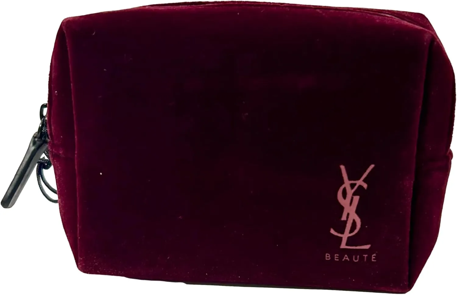 Yves Saint Laurent Cosmetic Bordeaux Burgundy Suede Pouch Makeup Bag YSL Fragrance Bag (5L X 3H X 1W) SMALL - 3500