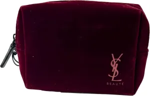 Yves Saint Laurent Cosmetic Bordeaux Burgundy Suede Pouch Makeup Bag YSL Fragrance Bag (5L X 3H X 1W) SMALL - 3500