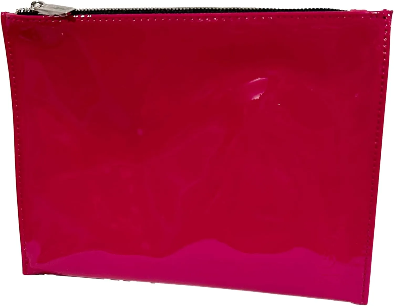 Yves Saint Laurent YSL Cosmetic Flat Zipper Patent Pouch (Magegnta/Fushia) Makeup Bag YSL Fragrance Bag