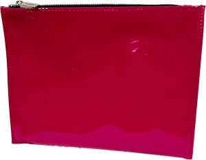Yves Saint Laurent YSL Cosmetic Flat Zipper Patent Pouch (Magegnta/Fushia) Makeup Bag YSL Fragrance Bag