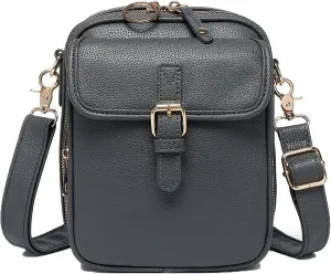 Zealburst Crossbody Leather Bag, Urvashi Crossbody Bag,Urvashi Vintage Double Layer Large Capacity Mini Cross Body Bags