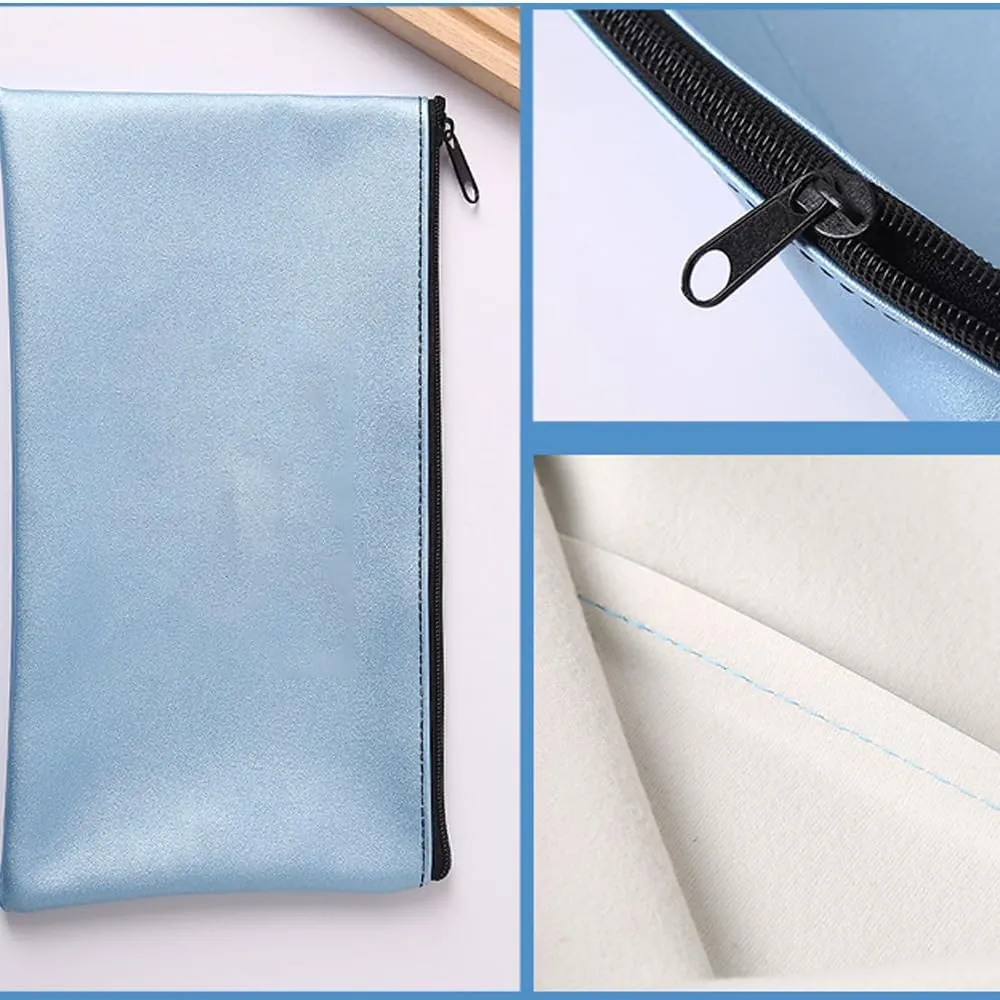 Zipper Bank Bags, 4 Pack PU Leather Cash & Coin Pouch with Zipper (4 Colors)
